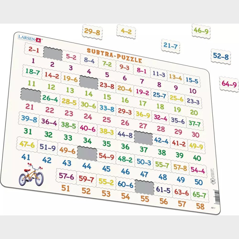 Larsen Puslespil - Subtraktion - Matematik - Maxi - 58 Brikker