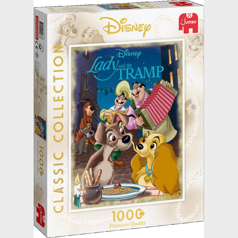 Jumbo - Disney Puslespil - Classic - Lady Og Vagabonden - 1000 Brikker