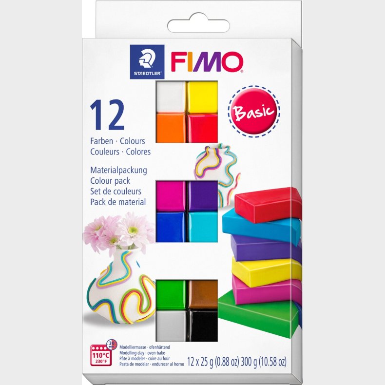 Fimo - Ler Til Ovn - Basic - St I 12 Dele - 12x25 G