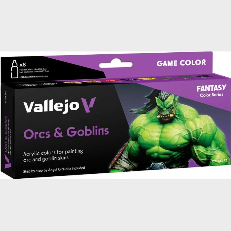 Vallejo - Game Color Maling St - Orcs &amp; Goblins - Fantasy - 8x18 Ml