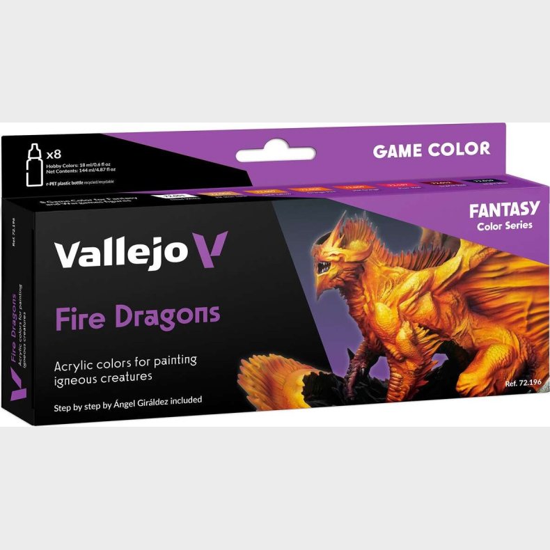 Vallejo - Game Color Maling St - Fire Dragons - Fantasy - 8x18 Ml