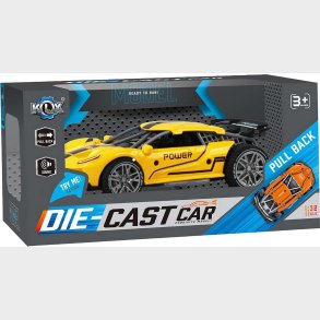 Die-cast Pull Back Car W/sound & 'try-me', Yellow - Klx Toys
