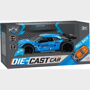Die-cast Pull Back Car W/sound & 'try-me', Blue - Klx Toys