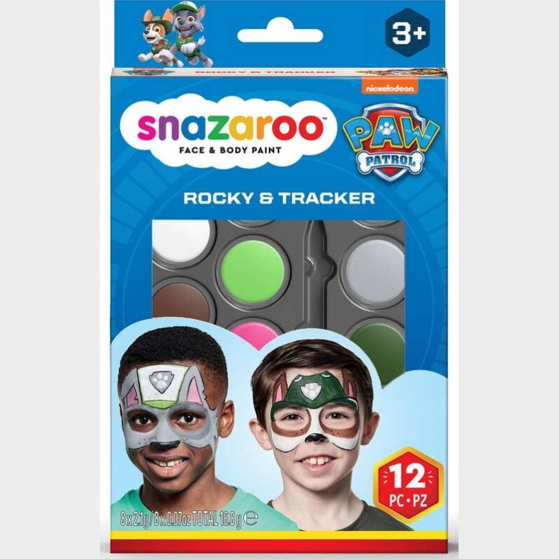 Snazaroo Ansigtsmaling St - Paw Patrol - Rocky &amp; Tracker - 12 Dele