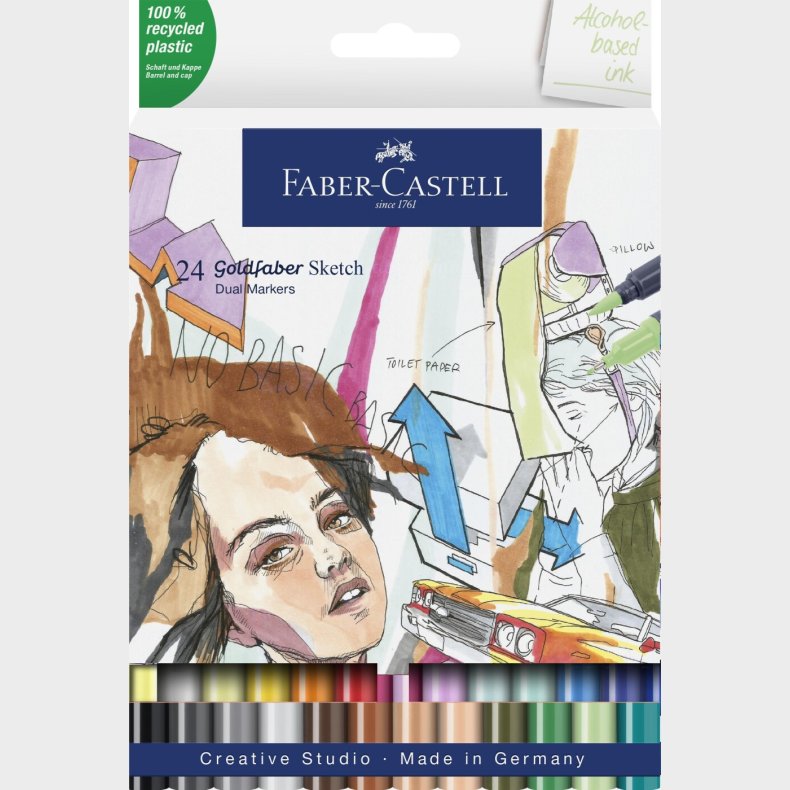 Faber-castell - Sketch Marker Goldfaber Wallet (24 Pcs) (164724)