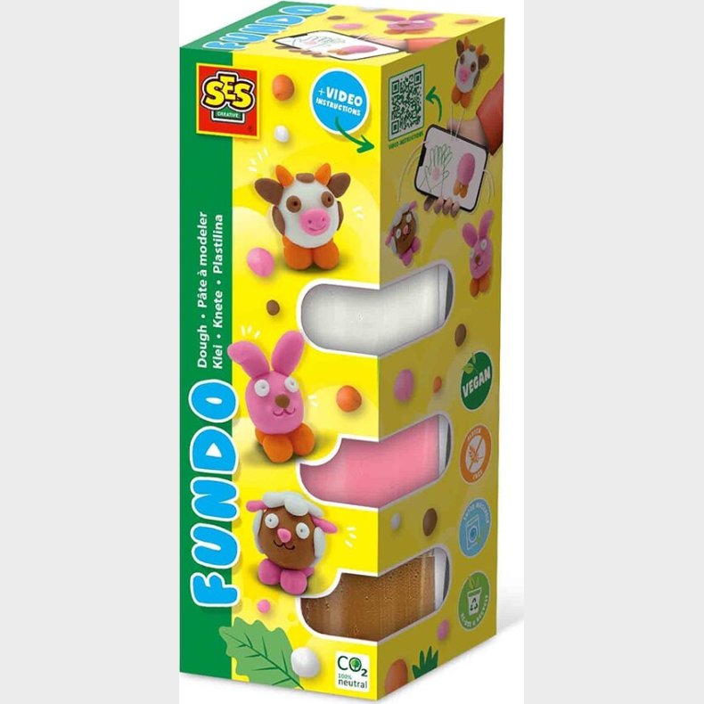 Ses Creative - Modellervoks - Fundo Bondegrdsdyr 3x90gr 1x40gr