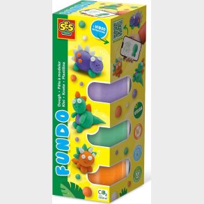 Ses Creative - Modellervoks - Fundo Dinosaurer 3x90gr 1x40gr