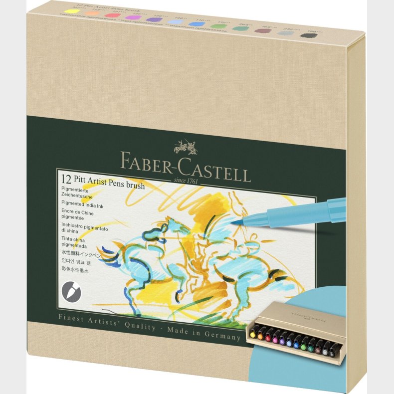 Faber-castell - India Ink Pitt Artist Pen B (12 Pcs) (167190)