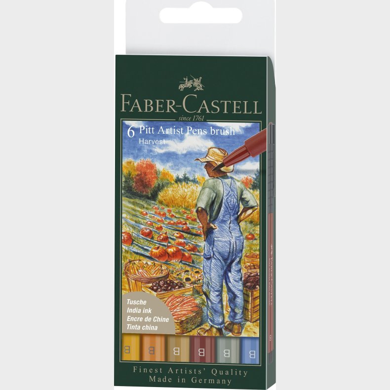 Faber-castell - India Ink Pitt Artist Pen B Fall (6 Pcs) (167179)