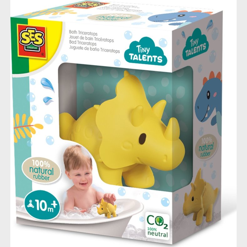 Ses Creative Badelegetj - Triceratops Badedyr - Gul