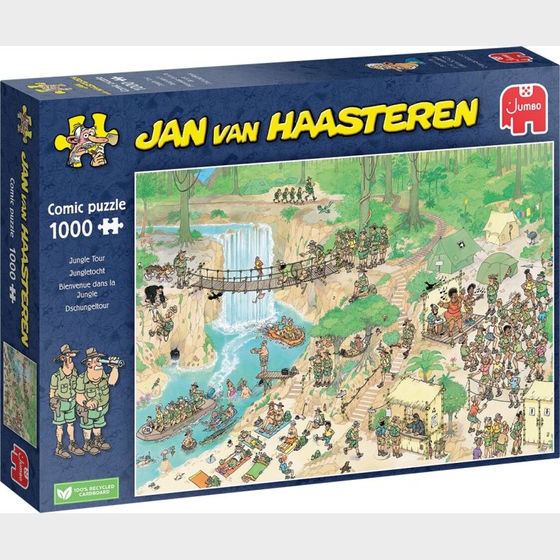 Jan Van Haasteren Puslespil - 1000 Brikker - Jungle Tur