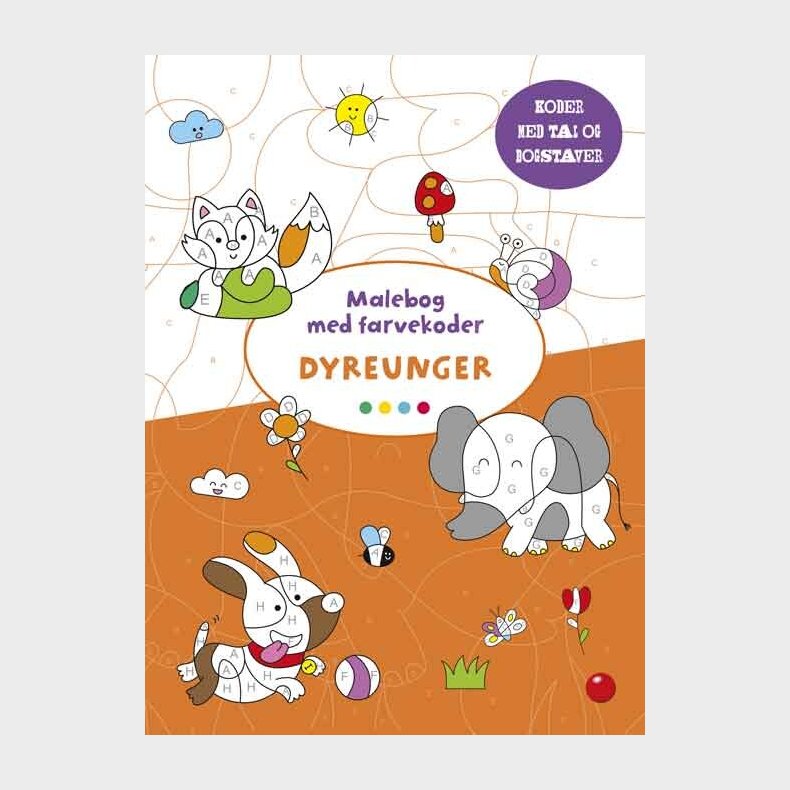 Malebog Med Farvekoder: Dyreunger - Diverse - Bog