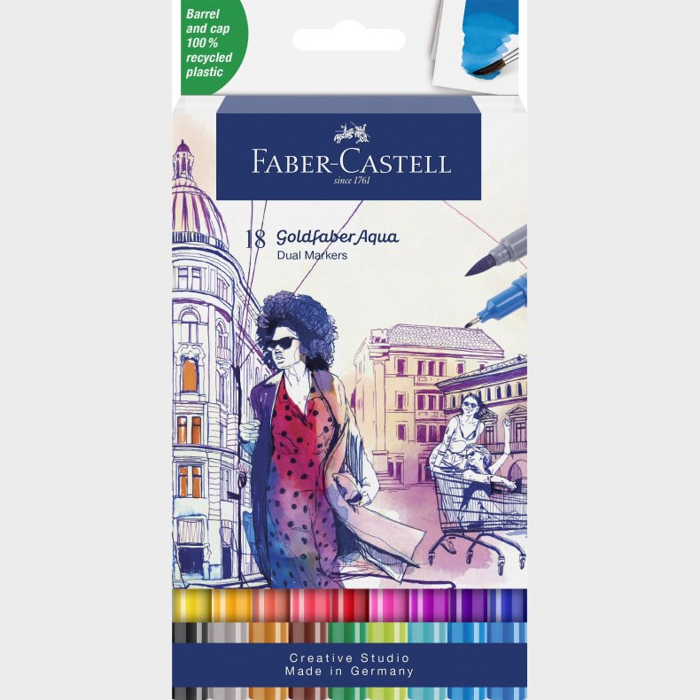 Faber-castell - Gofa Aqua Dual Marker Wallet (18 Pcs) (164618)