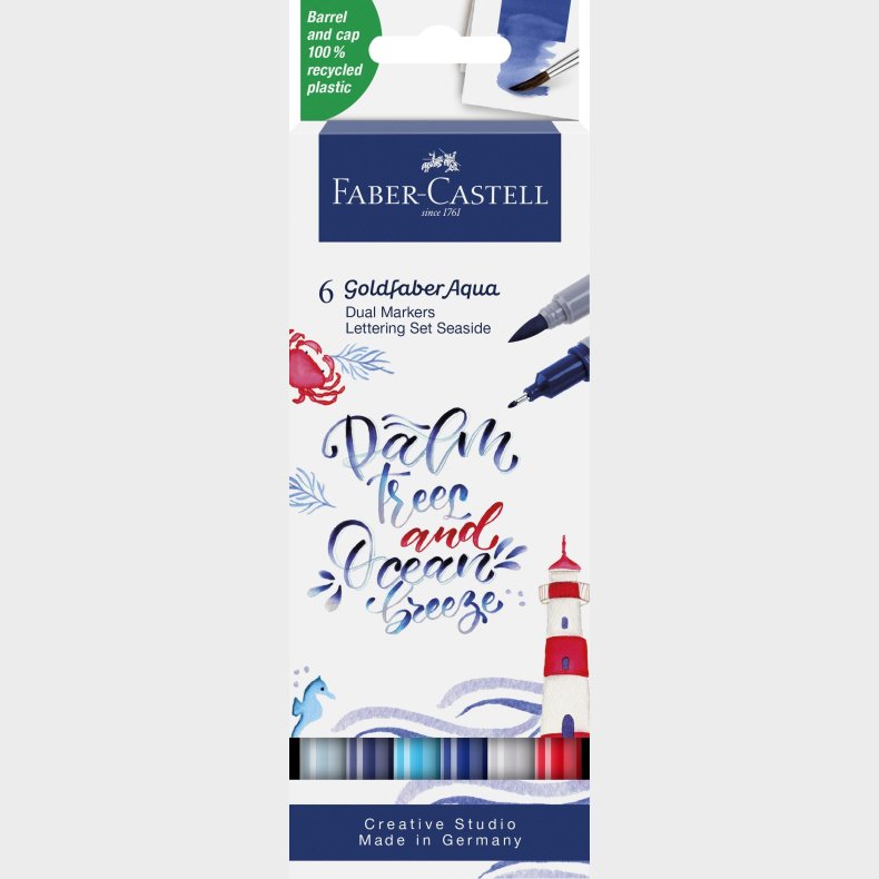 Faber-castell - Gofa Aqua Dual Marker Lettering Set Sea (164519)