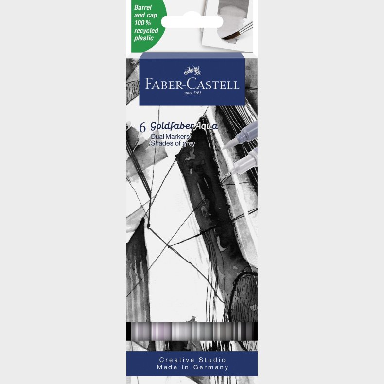 Faber-castell - Gofa Aqua Dual Marker Shades Of Grey (6 Pcs) (164522)