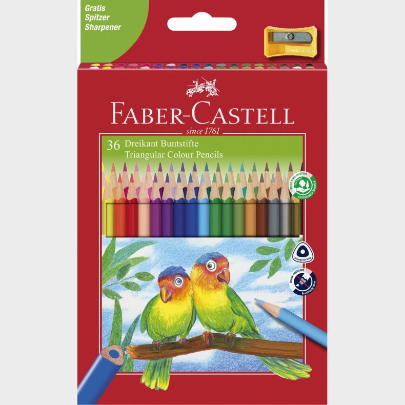 Faber-castell - Triangular Colour Pencils (36 Pcs) (120536)