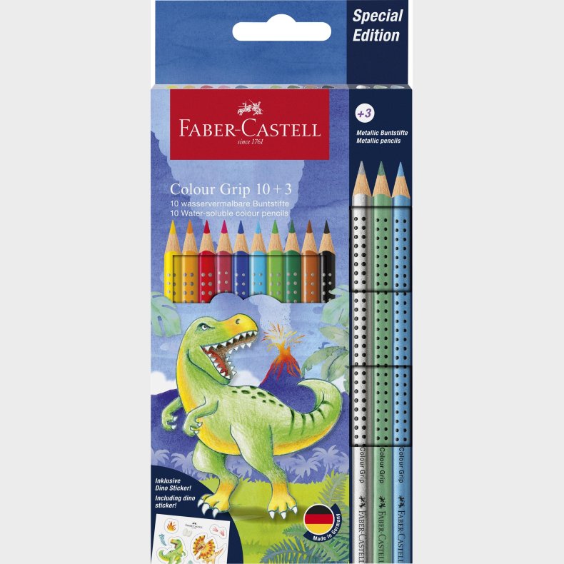 Faber-castell - Cp Colour Grip Dinosaurus 10+3 (201545)