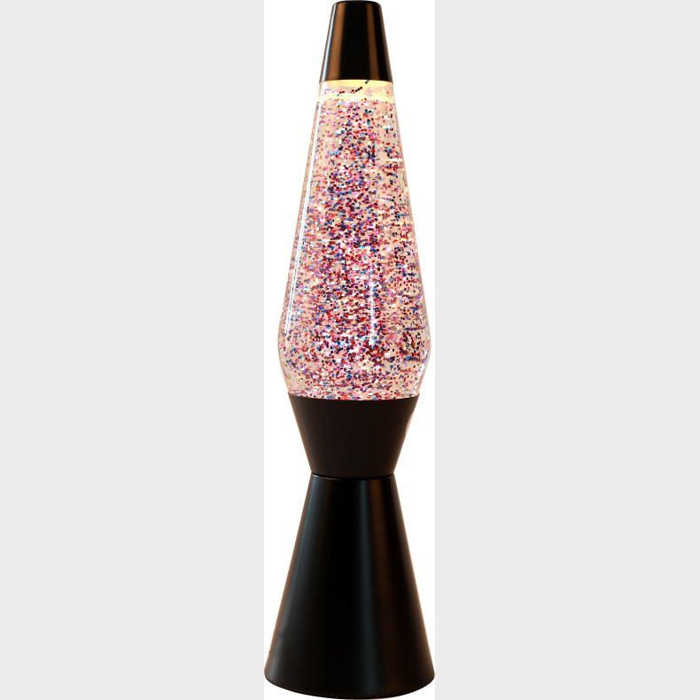 Itotal - Lava Lampe 40 Cm - Sort Base Og Glitter