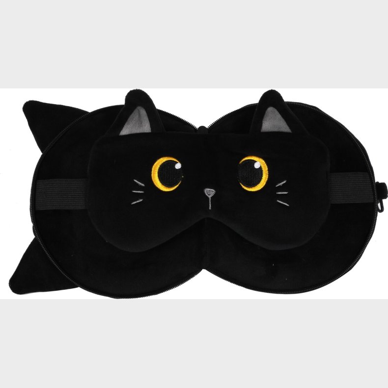 Itotal - Pude Med Sovemaske - Black Cat