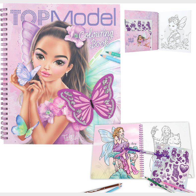 Top Model - Malebog Med Pailletter - Fairy Love - Topmodel - Bog