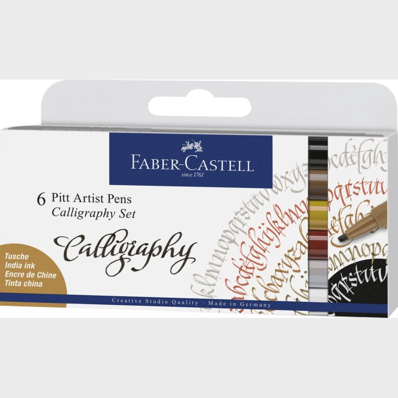 Faber-castell - India Ink Pitt Artist Pen Calligraphy (6 Pcs) (167506)