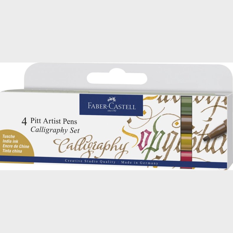 Faber-castell - India Ink Pitt Artist Pen C Colours (4 Pcs) (167505)