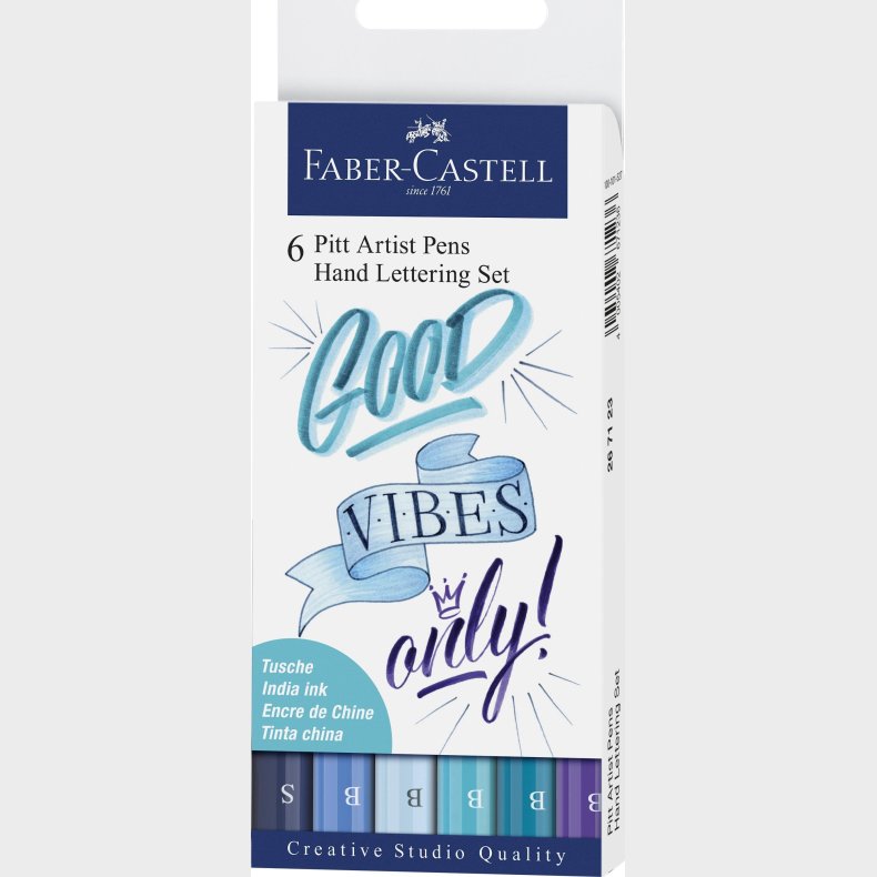 Faber-castell - India Ink Pitt Artist Pen Lettering (6 Pcs) (267123)