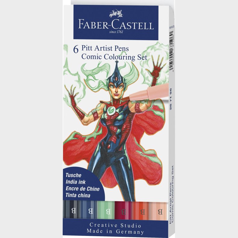 Faber-castell - India Ink Pitt Artist Pen Comic (6 Pcs) (267196)