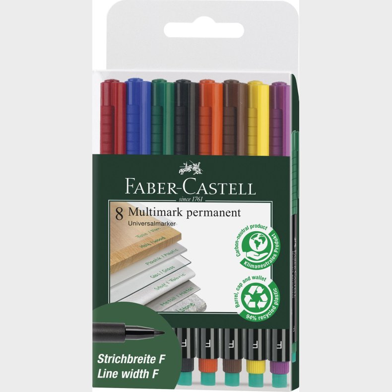 Faber-castell - Marker Multimark Permanent F Wallet (8 Pcs) (151309)