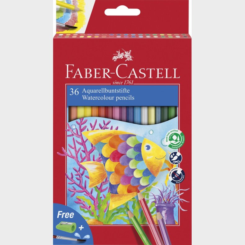 Faber-castell - Watercolour Pencil + Brush Box (36 Pcs) (114437)