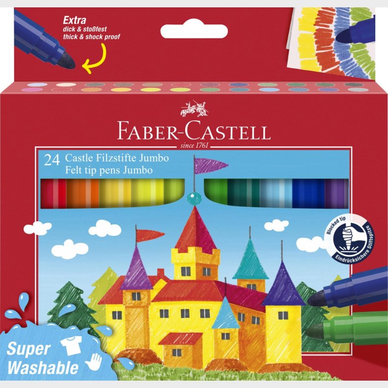 Faber-castell - Felt-tip Pen Jumbo Super Washable (24 Pcs) (154324)