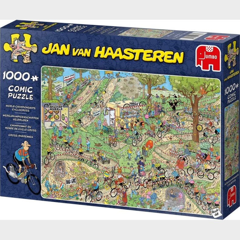 Jan Van Haasteren Puslespil - 1000 Brikker - Cykelcross Verdensmesterskab