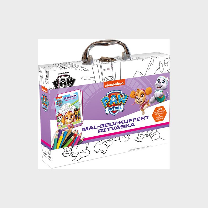 Paw Patrol - Skye - Mal-selv-kuffert - Bog
