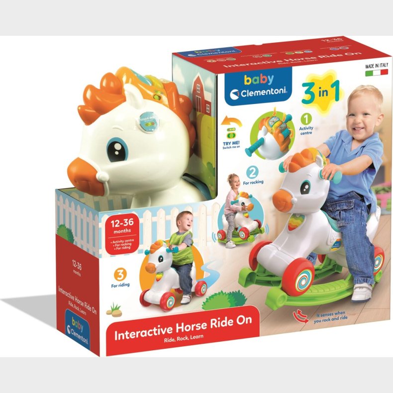 Baby Clementoni - Interactive Horse Ride On - 3-i-1 Gbil