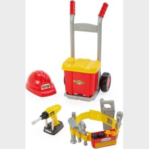 Vrktj Legetj Til Brn Inkl. Trolley, Boremaskine, Hjelm & Blte