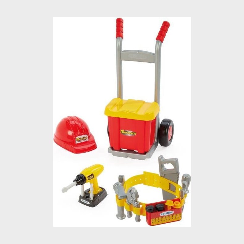Vrktj Legetj Til Brn Inkl. Trolley, Boremaskine, Hjelm &amp; Blte