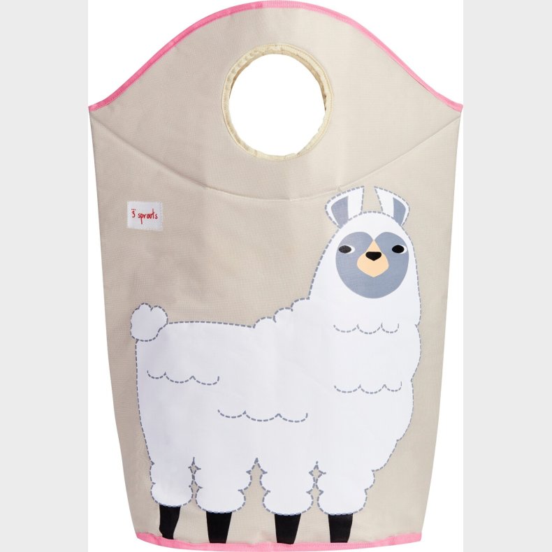 3 Sprouts - Laundry Hamper - White Llama