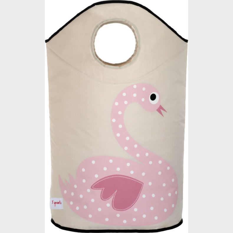 3 Sprouts - Laundry Hamper - Pink Swan