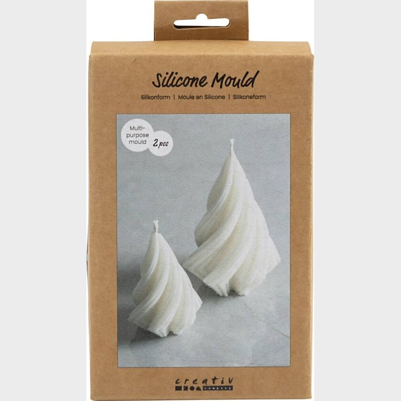 Silikoneform - Juletrer - H 8+11 Cm -  5+7 Cm - 50+115 G - 2 Stk.