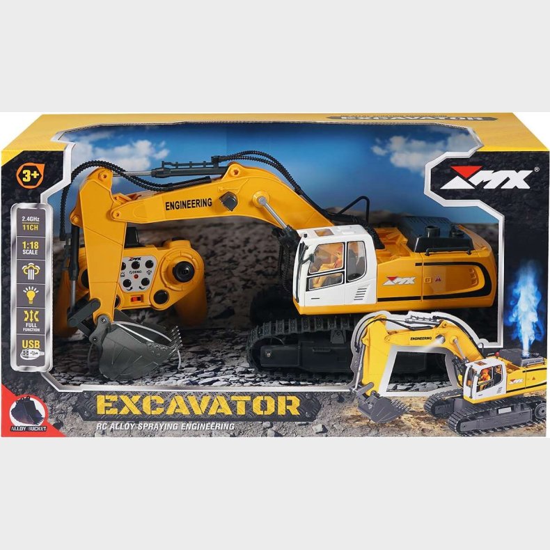 Excavator R/c 1:18 2,4ghz, 3,7v Li-ion 11 Channels - Z6819a - Mx