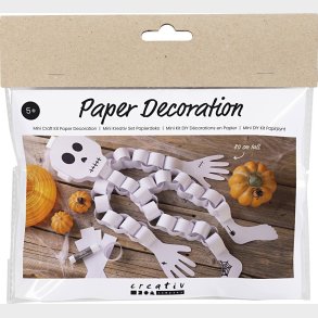 Mini Diy Kit Papirpynt - Skelet - Sort/hvid - 1pk.