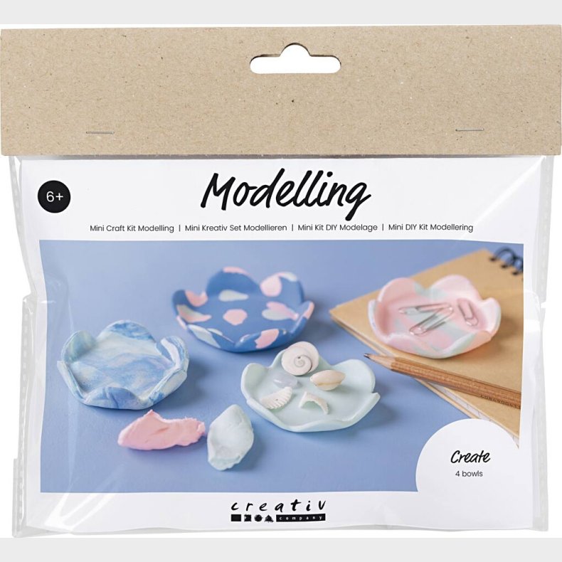 Mini Diy Kit Modellering - Skle - Pastelbl - Lys Pink - 1pk.