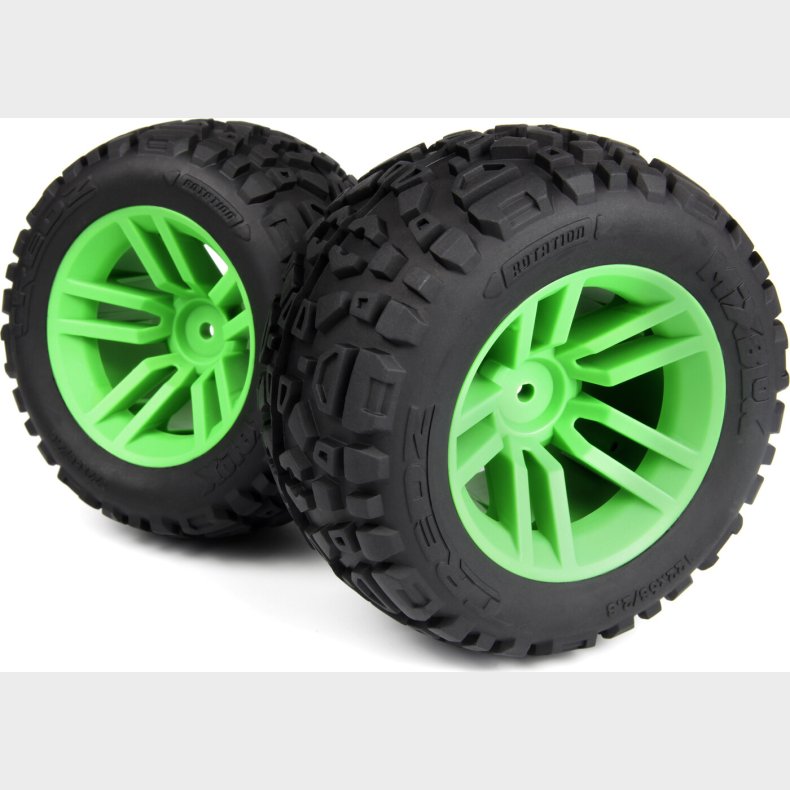 Mounted Mixblok Tire On Xt Wheel (green/2pcs) - Mv150685 - Maverick Rc