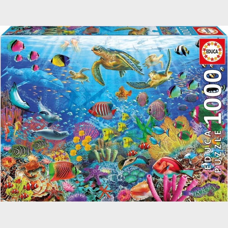 Educa - 1000 Brikker - Tropical Fantasy Turtles Puslespil