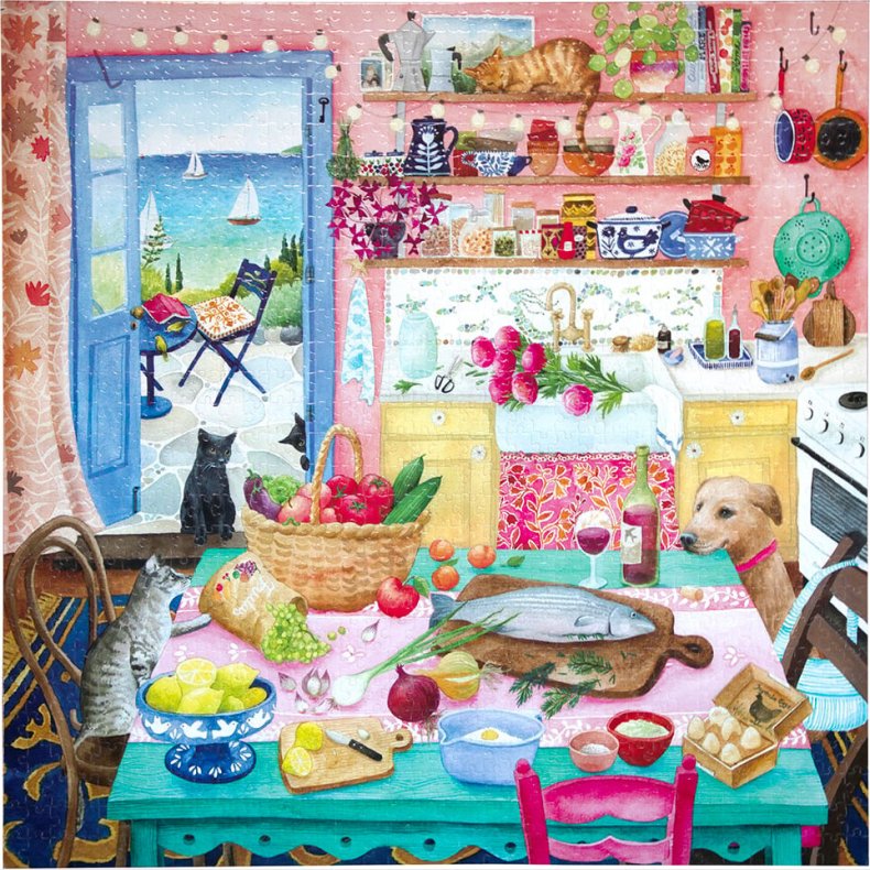 Eeboo - Puslespil 1000 Brk - Pink Kitchen