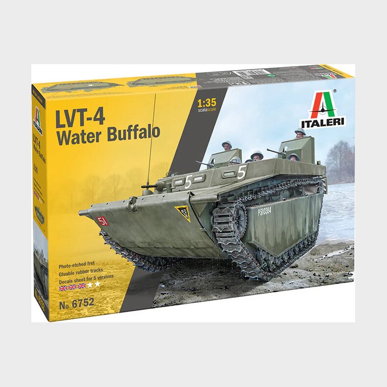 Italeri - Lvt-4 Water Buffalo Model Tank Byggest - 1:35 - 6752s