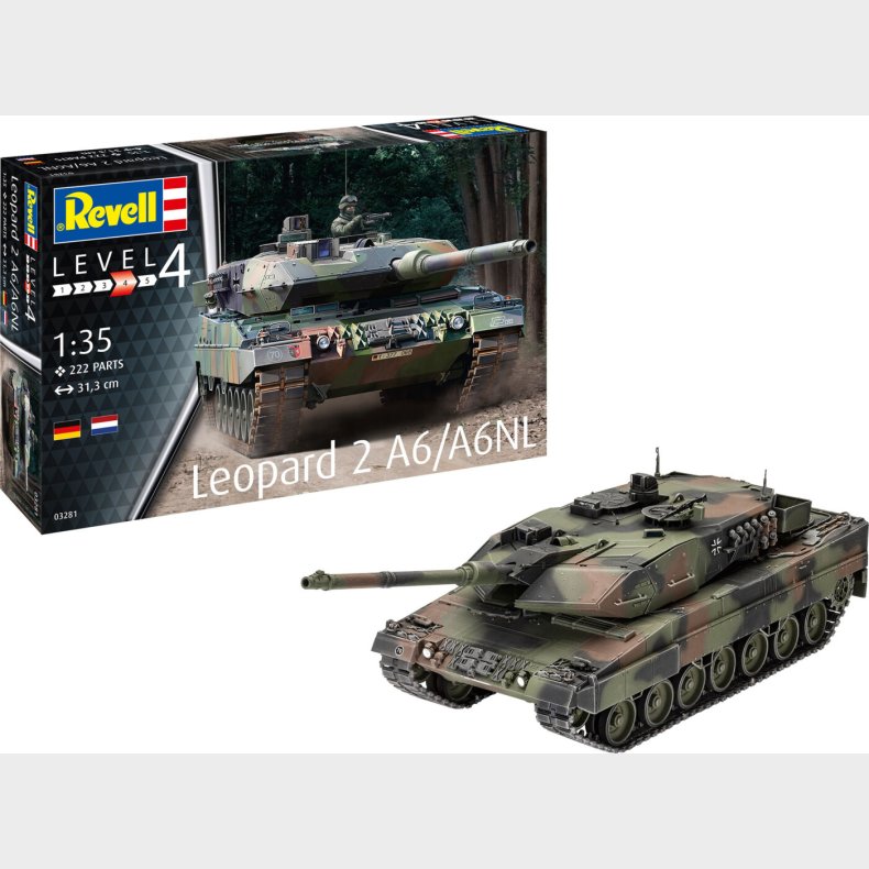 Revell - Leopard 2 A6/a6nl Tank Byggest - 1:35 - Level 4 - 03281