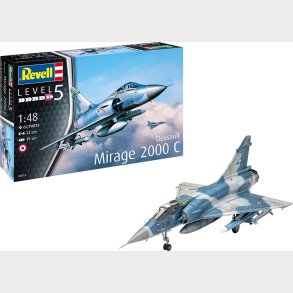 Revell - Mirage 2000c Model Fly Byggest - 1:48 - Level 5 - 03813