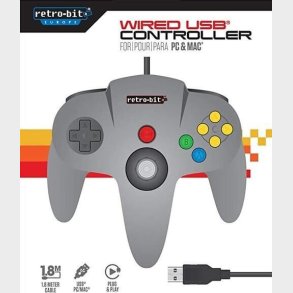 Retro-bit Grey N64 Usb Controller - PC