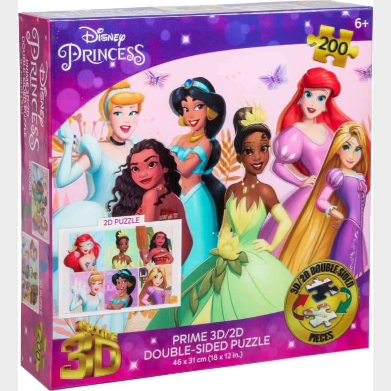 Disney - 3d-puslespil Dobbeltsidet 200 Prinsesse